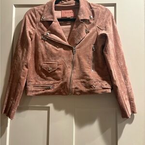 Blank NYC Dusty Rose Faux Suede Moto Jacket - Girl’s XL